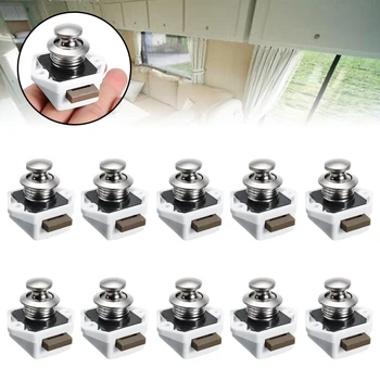 

White Push Button Pop Up Knob Lock Caravan Boat Motor Home Cabinet Drawer Latch Button Locks For Furniture Hardware
