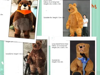 

Bear brown bear inflatable Mascot Costume Suits Cosplay Party Game Dress Outfits Clothing Advertising Promotion Carnival