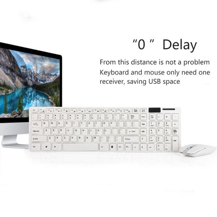 2,4G Беспроводная клавиатура и мышь комплект беспроводная оптическая мышь 1600 точек/дюйм Клавиатура Набор для ноутбука ПК OUJ99