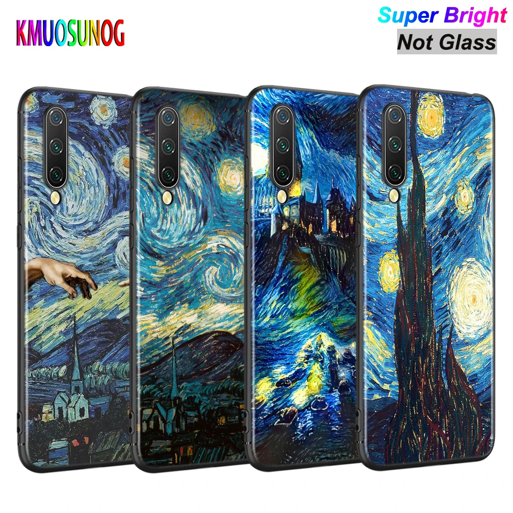 

funny Van Gogh starry sky Silicone Cover For Xiaomi Mi Note 10 Ultra 9T 9 SE A3 Lite Poco X3 NFC M2 Pocophone F1 Pro Phone Case