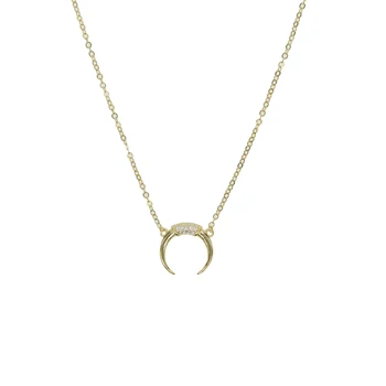 

New fashion jewelry Crescent horns moon pendant necklace gift for women girl boho delicate minimal 925 sterling silver jewelry