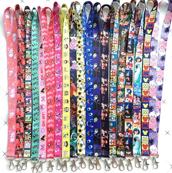 

hedgehog mickey minnie princess mermaid Ursula Maleficent Villains Key Lanyard Badge ID Cards Holders Neck Straps with Keyring