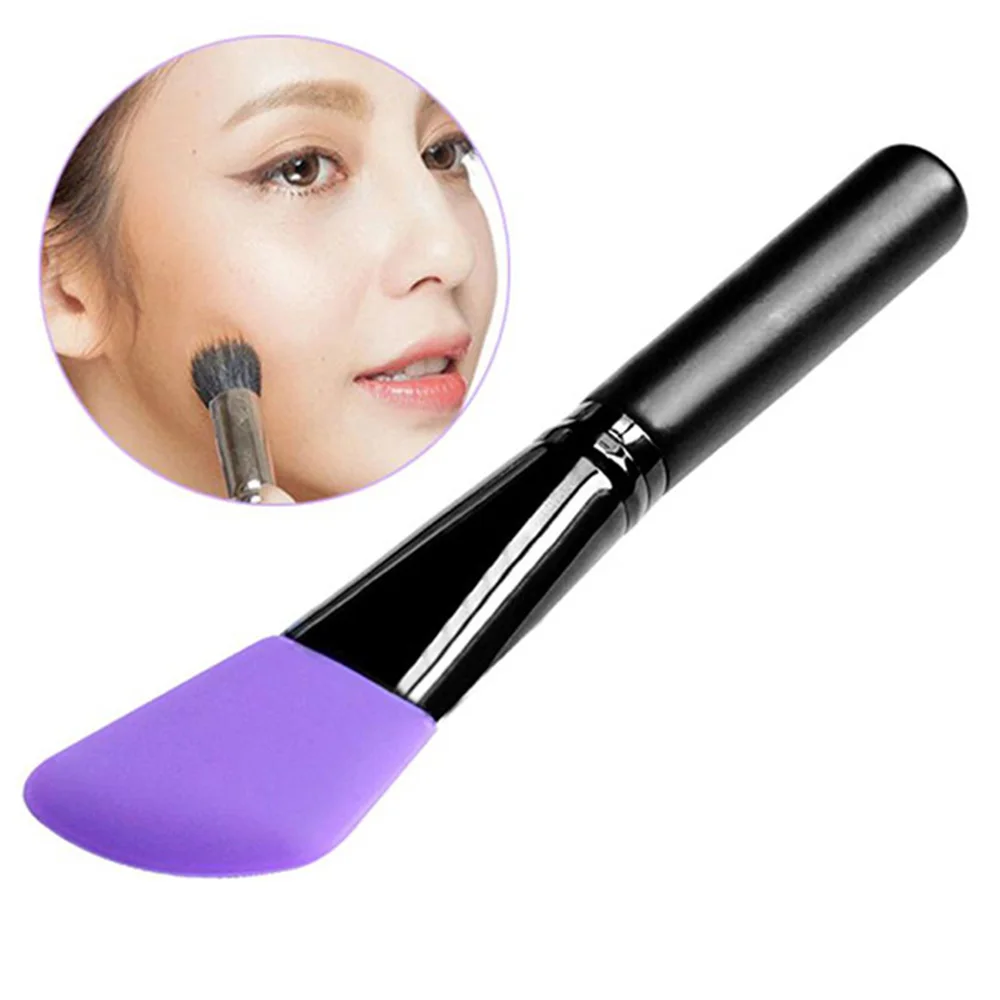 1pc Makeup Brush Wooden Handle Silicone Facial Mask Brush Cream Mixing Silicone Brush Makeup Brush Face Skin Care Makeup Tools