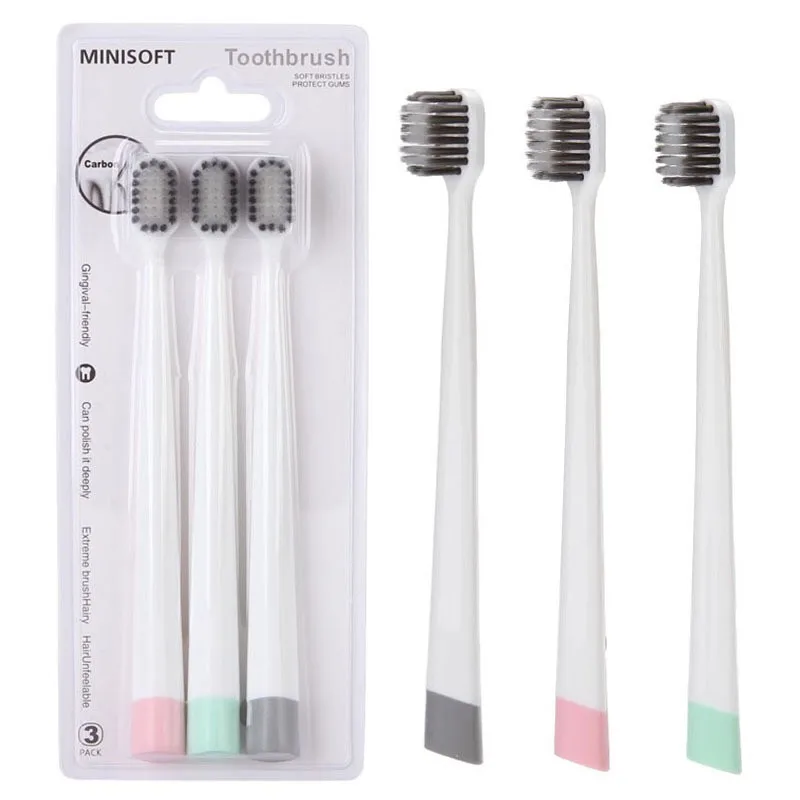 Зубная щетка из бамбукового угля в японском стиле 3 шт./компл. простая и