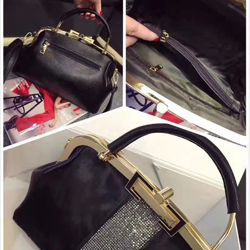 Новая мода pu Ms. Boston сумка через плечо сумка из конского волоса сумка через плечо bolsa