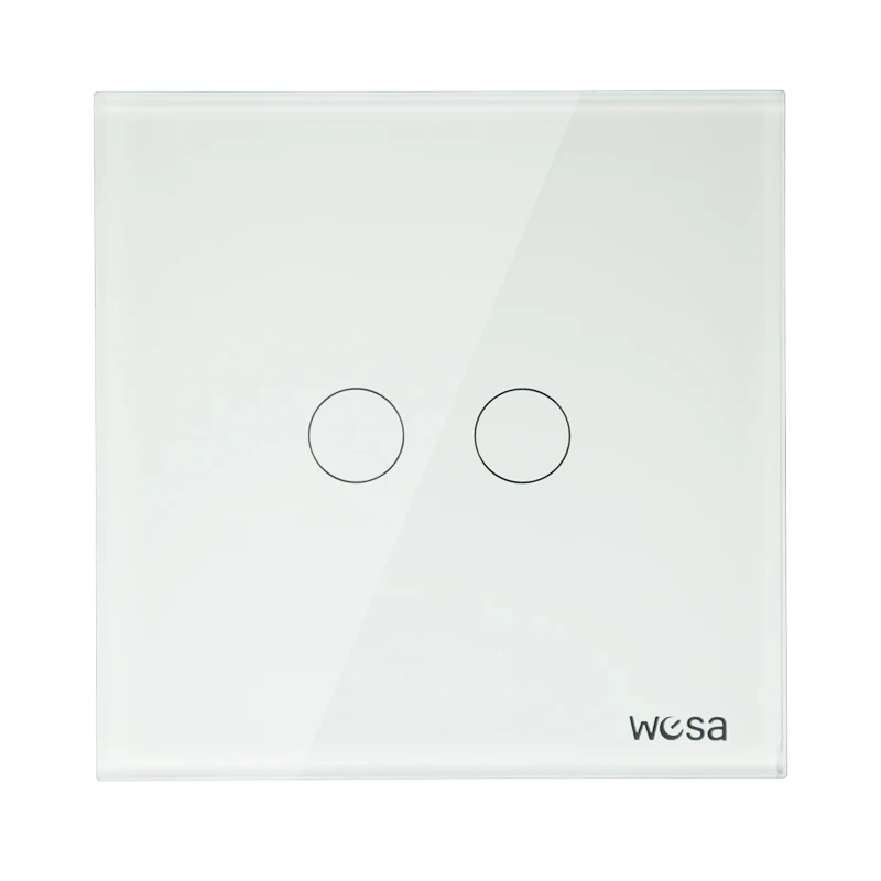 Дизайн стандартный переключатель ЕС настенный сенсорный выключатель Роскошный белый кристалл стекло, 2 банды 1 способ переключатель CM-02 - Цвет: White