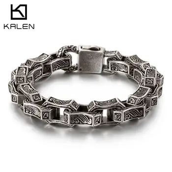 

13mm Unique Men Charm Bracelet Link Chain Punk Stainless Steel 316L Gift Jewelry