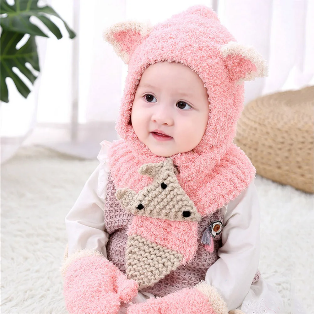 TELOTUNY baby yoda, костюм из акрилового волокна для детей от 6 месяцев до 3 лет, для малышей, детей, зимняя вязаная шапка, шапка, шарф, перчатки, комплект