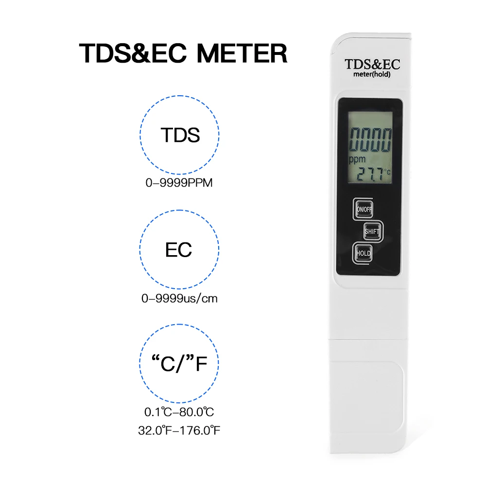 3 IN 1 Digital Water Quality Tester TDS EC Meter Range 0-9999 PM Multifunctional Purity Temperature TEMP PPM | Инструменты