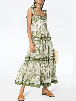 

Tight 3D printed high waist bohemian bow sling sexy dress 2020New ladies summer tube top casual temperament swing dress Bing XL