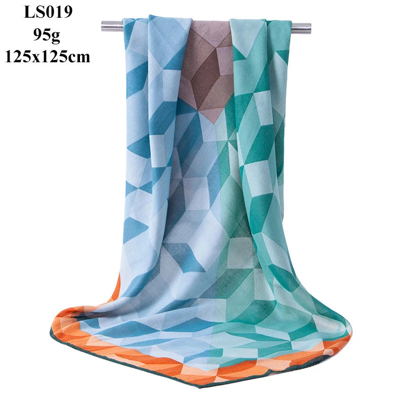 LS019 women scarf Портной Смит большой квадратный размер шарф женский модный дизайнерский большой размер шейный шарф осень зима хиджаб шаль шарфы для женщин - Цвет: LS019 women scarf