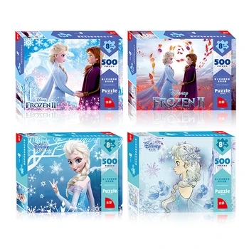 

Disney Frozen 2 Puzzles 500 Pieces of Paper Adult Intelligence Box Frozen Puzzles Toys for Girls Children Kids Mickey Puzzle