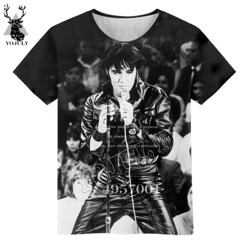 

Summer Kids Fashion Short Sleeve T-shirt Baby Casual Soft T shirt The King Elvis Presley 3D Print Harajuku Child t shirts Y621