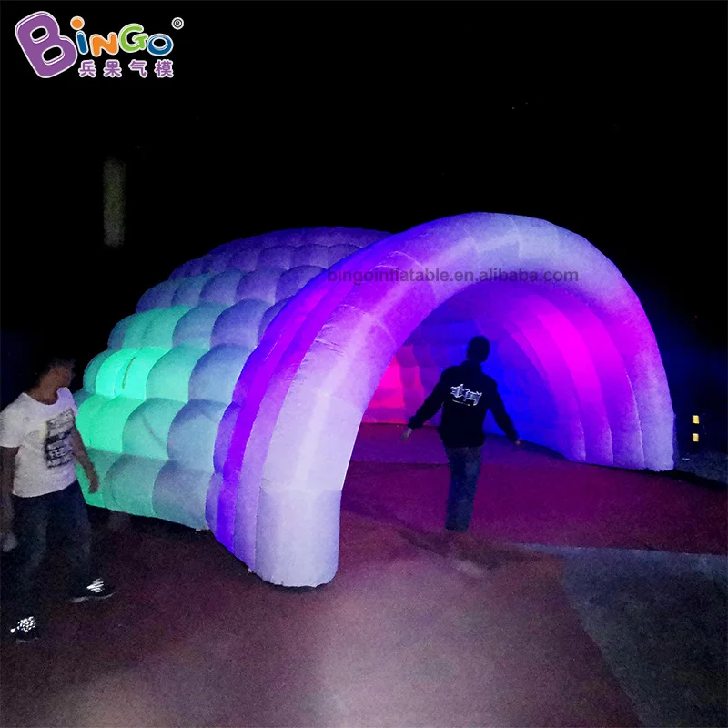 Привлекательный товар 8x8,3x4 м Надувное освещение igloo палатка воздушный fil светодиодный Светодиодный купольный стенд для мероприятий продажи использования печать реклама Сделано на заказ