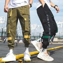

2021 Spring Summer Cargo Pants Mens Loose Trendy Ins Loose Students High waist Casual Pants Male Taper Pants Sweatpant