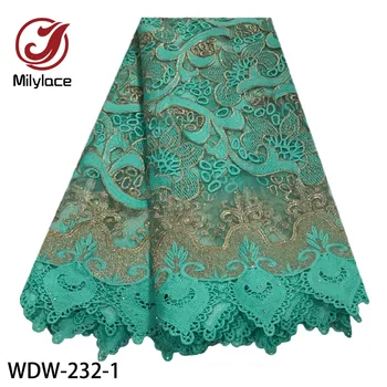 

African Lace Fabric 2020 Embroidery Nigerian Lace Fabric High Quality French Tulle Lace Fabric with Stones for Dress WDW-232