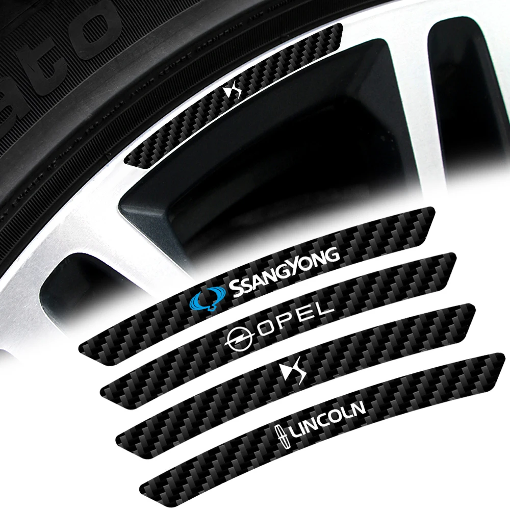4PCS Car Wheel Rims Sticker Racing Decal Styling For Peugeot 206 207 307 3008 2008 308 407 408