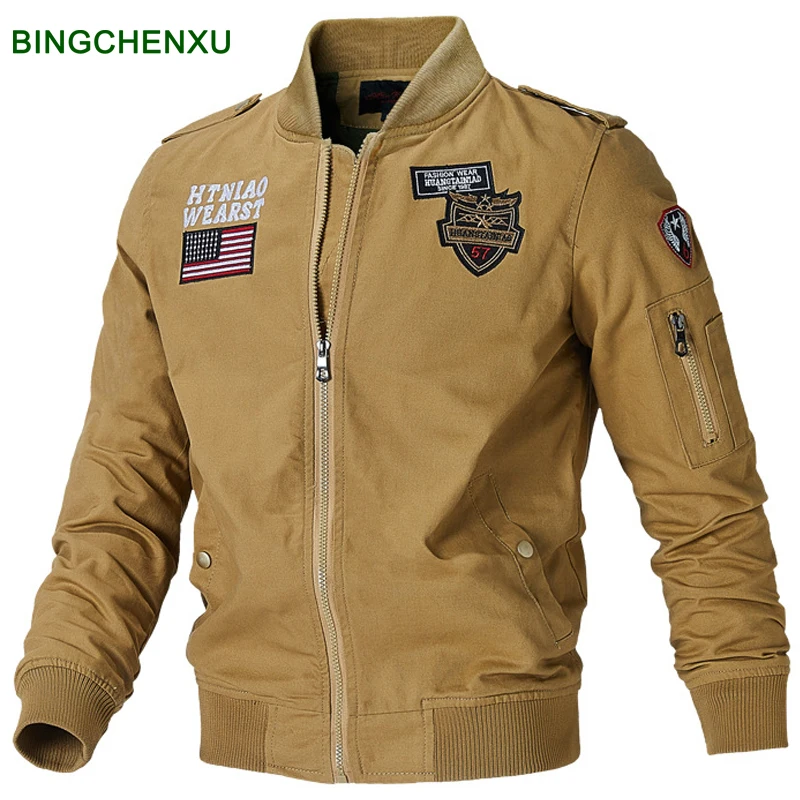 Mens Bomber Pilot Jacket Winter Parkas Army Jackets Military Motorcycle