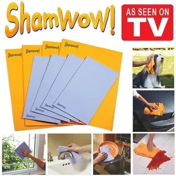 

8PCS New Non-Abrasive Super Absorbent Shamwow Shammys Washing Sham Drying Towel Cleaning Wiping Rags Kitchen Tool Wow