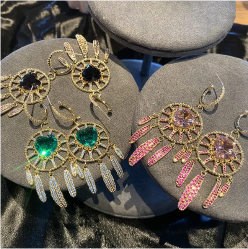 Серебряная игла S925 романтичная Женская пряжка с цирконом и перьями | Украшения