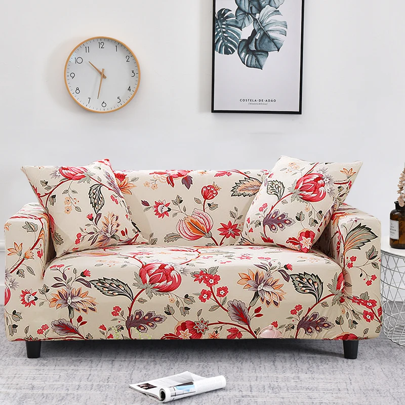 Copriseduta Divano Elasticizzato - Stampa Floreale Retrò, 65x65x20cm, Antiscivolo - Foto 8