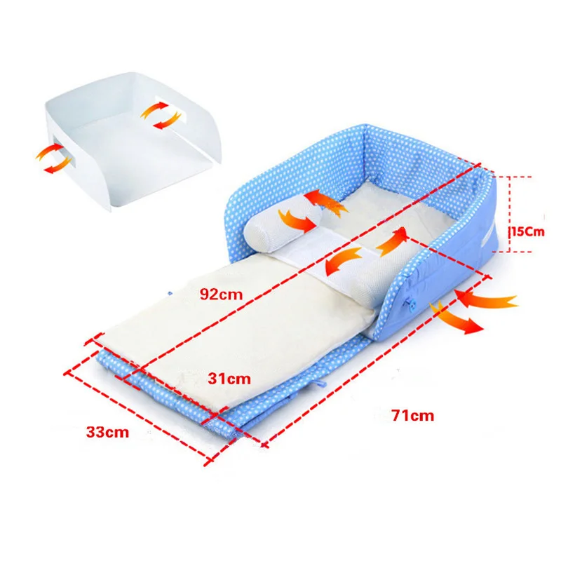 Переносная детская кроватка в кровати детская кроватка складная дорожная детская кроватка для новорожденных съемная и моющаяся кровать гнездо