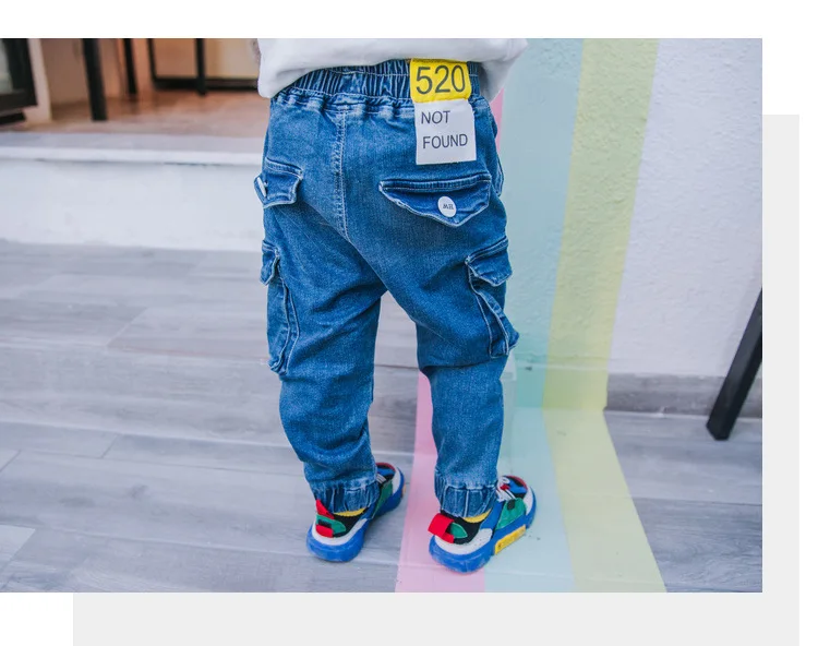 BOY'S Denim Trousers Spring And Autumn New Style Children Casual Versatile Cowboy Pants Treasure Autumn Treasure KID'S Trou