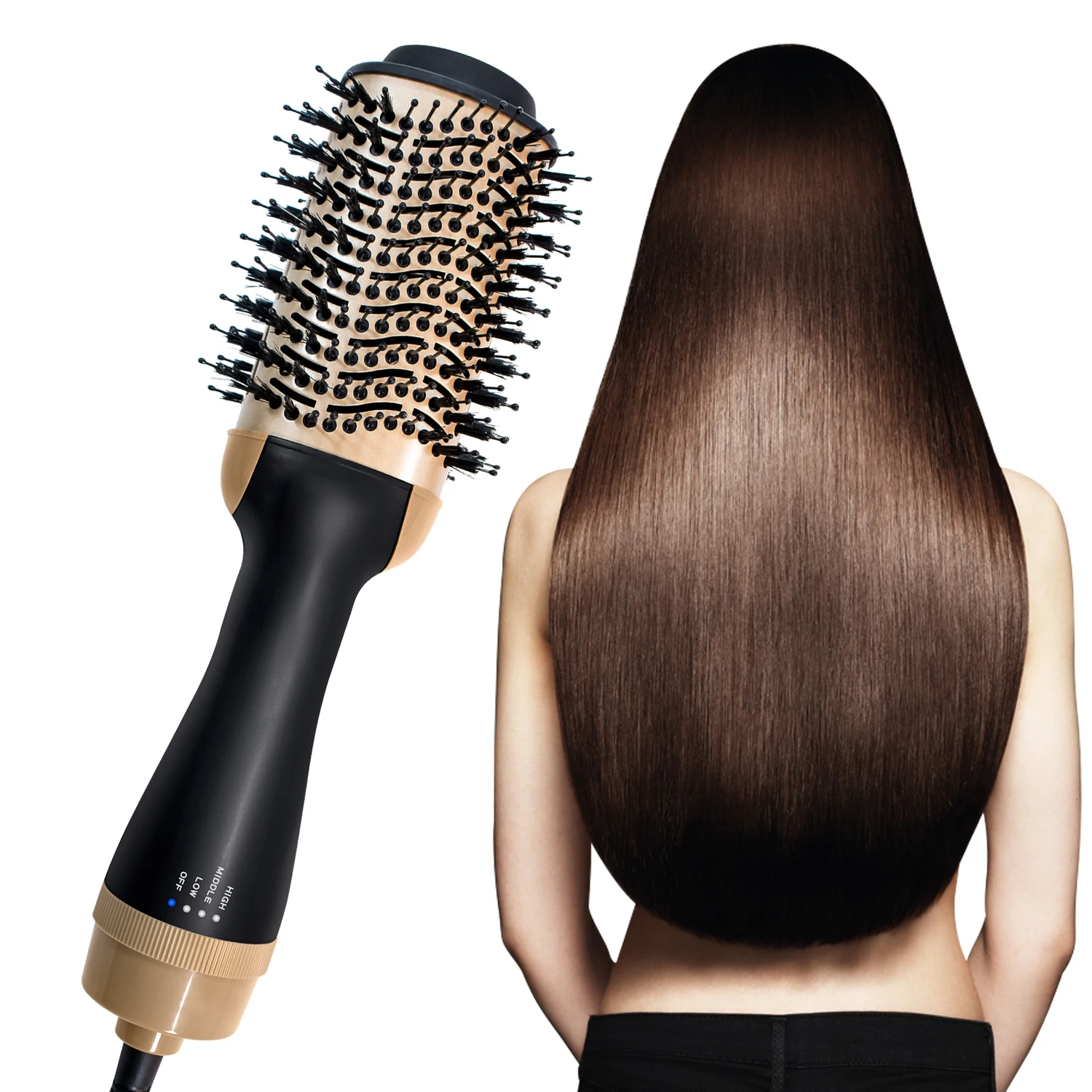 Secador y voluminizador de pelo 3 en 1, cepillo de aire caliente de iones  negativos, alisador de pelo, cepillo de aire caliente para salón|Aire  caliente cepillos| - AliExpress