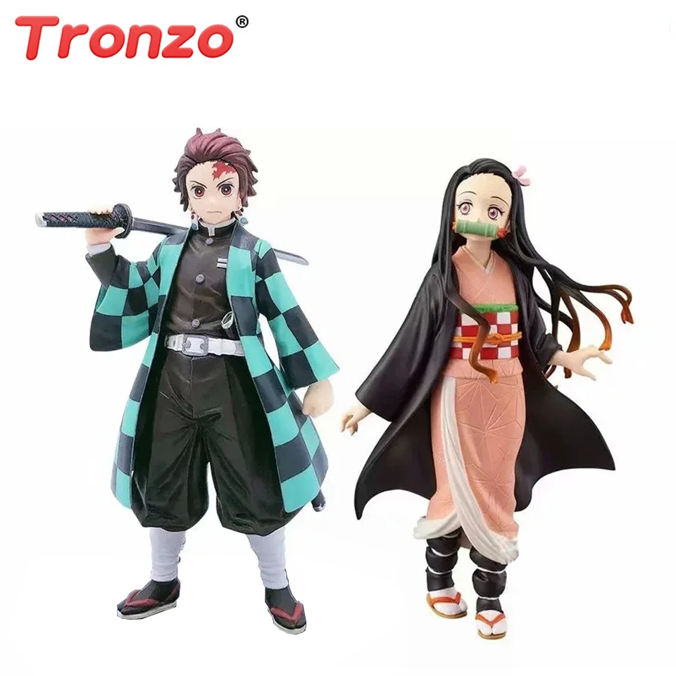 

Tronzo 18cm Action Figure Demon Slayer Kimetsu no Yaiba Kamado Tanjirou Nezuko PVC Figurine Model Doll Collectible Figure Toys