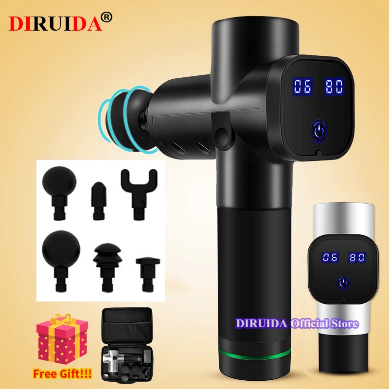 

Original LCD Touch Muscle Massage Gun Deep Tissue Massager Therapy Gun Exercising Muscle Pain Relief Body Shaping With 6 Heads