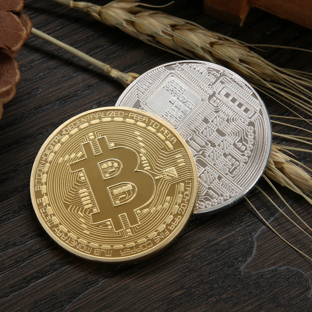 1pc 38mm Collection Coin Bitcoin Gold Plated Bronze Physical Bitcoins Casascius Bit Coin BTC New Year Gift Non-currency Coins-3