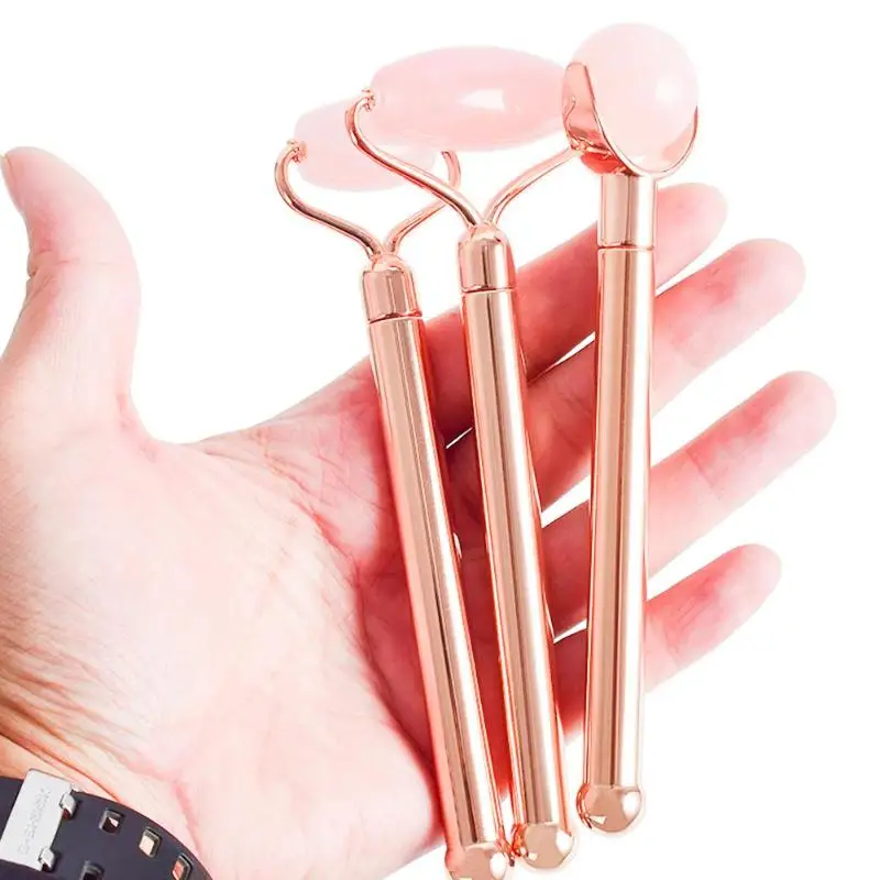 Pink Jade Face Slimming Roller Facial Massage Roller Natural Jade Anti-wrinkles Skin Care Face Massager Beauty Tool