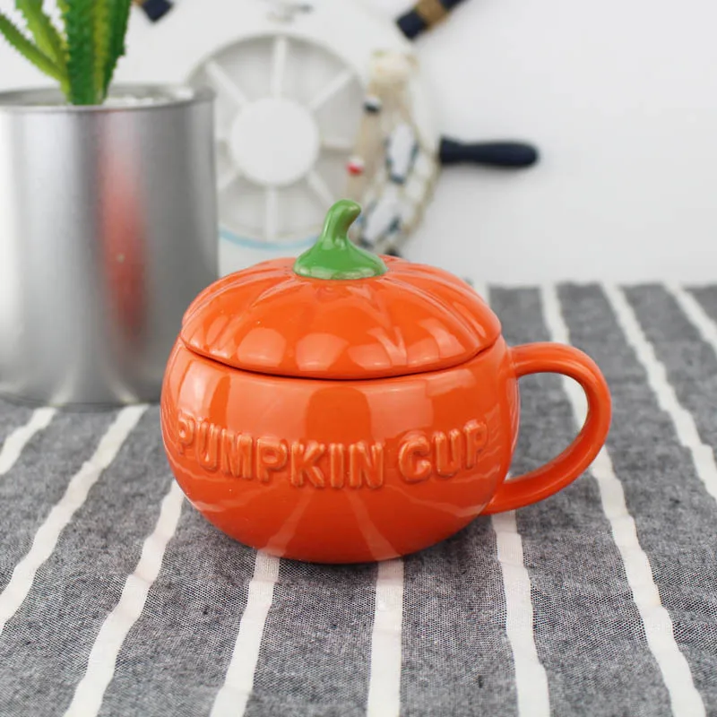 

NEWYEARNEW 1piece Ceramic Water Cup coffee Love pumpkin Tea Coffee Cup Milk Business Gift Tableware Valentine Wedding Gift