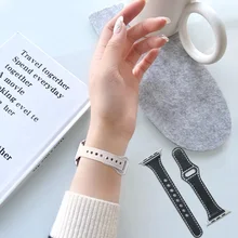 

Slim Genuine Leather band For apple watch series 7 6 SE 5 4 3 38MM 42MM Strap Accessorie Bracelet for Iwatch 40MM 44MM 41MM 45MM