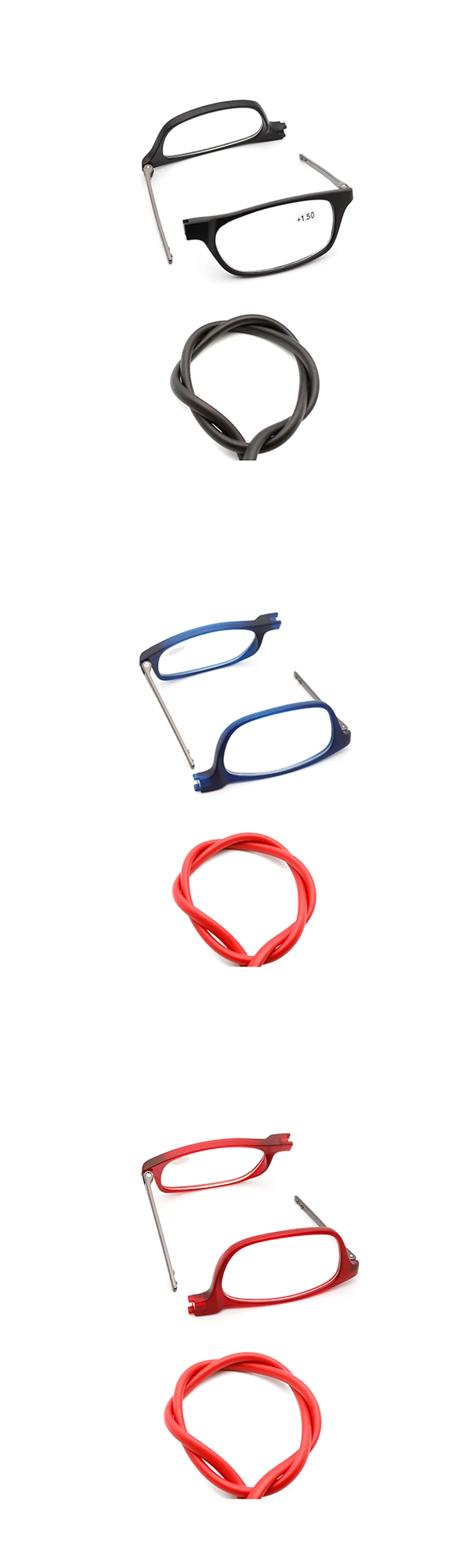 TR90 Hängende Magnetische Lesebrille mit Vergrößerung für Männer und Frauen mit Gläsern – Detail 2