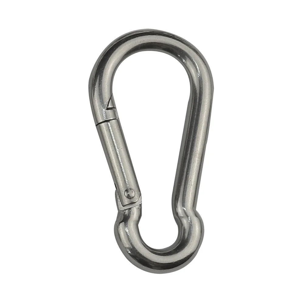 1PCS Marine Carabiner 304 Stainless Steel Hook Clip 5mm 6mm 7mm 8mm Rigging Hardware Heavy Duty For Hammock Hanging Hook