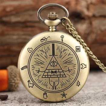 

The Eyes of the Freemasons Theme Quartz Pocket Watch for Men Retro Bronze Eyes of Truth Fob Watches for Women Gift Drop Shipping