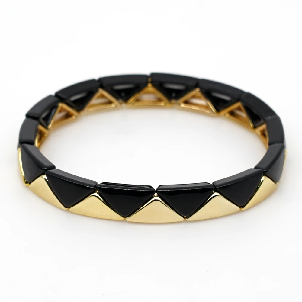 Shinus Gold Bracelet Men Paint Enamel Tile Bracelets Women Stackable high quality Pulseras Mujer Fashion Jewelry Summer Beach
