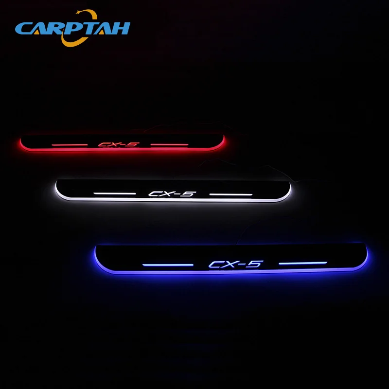 CARPTAH Trim Pedal Car Exterior Parts LED Door Sill Scuff Plate Pathway Dynamic Streamer light For Mazda CX-5 CX5 2016 2017 2018 |