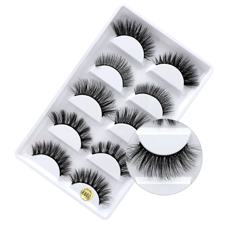 

G800 makeup 5 pairs 3D false eyelashes mink false eyelashes small bundle eyelash extension thick eyelashes tools free shipping