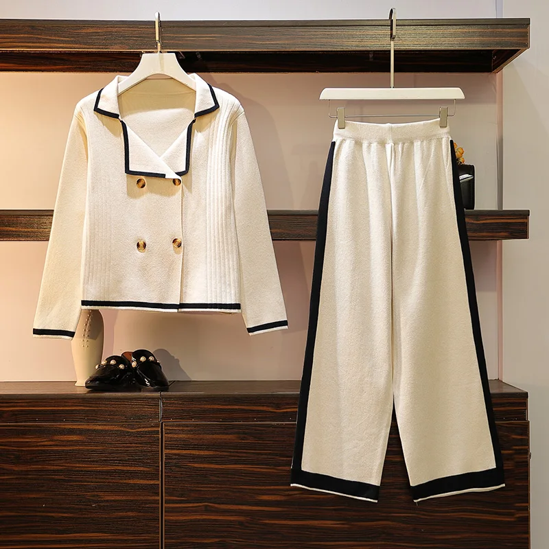 

Large Size Women's Wear 2019 New Autumn And Winter Knitted Suit Two-piece Set Of Small Fragrance