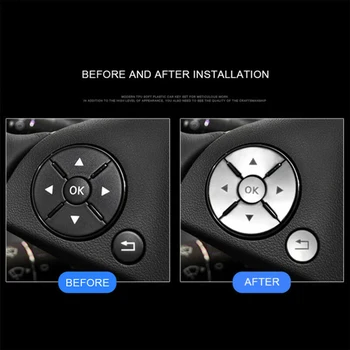 

Trim Steering Wheel Button Cover Accessories ABS For Mercedes Benz C E S Class W204 Decal Silver Replacement