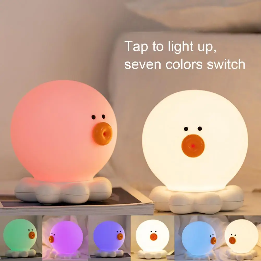 Urallife Cute Octopus Night Light USB Charge 3-level Brightness Silicone Colorful For Bedroom Lamp Kid Desk | Лампы и освещение