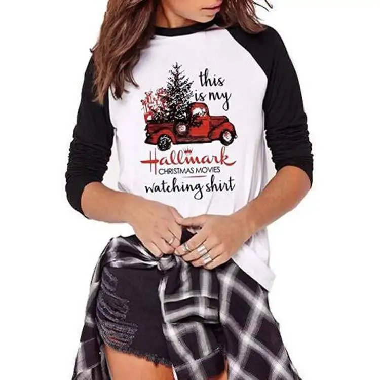 Футболка с надписью This is my Hallmark Christmas Movies, женские топы, бейсбольный костюм с Регланом вечерние, Рождественский подарок