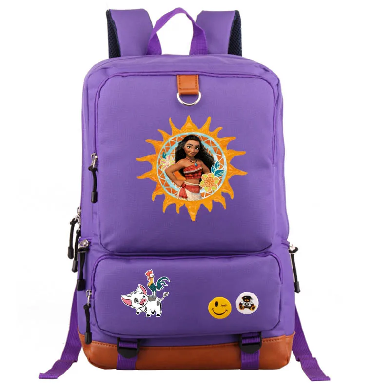 Moana school bag Starry sky backpack student school bag Notebook backpack Leisure Daily backpack - Цвет: style1 purple