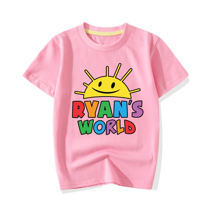 Одежда с принтом «Ryan's World» для мальчиков и девочек летние футболки с короткими рукавами для малышей Детские футболки, топы, одежда JY085