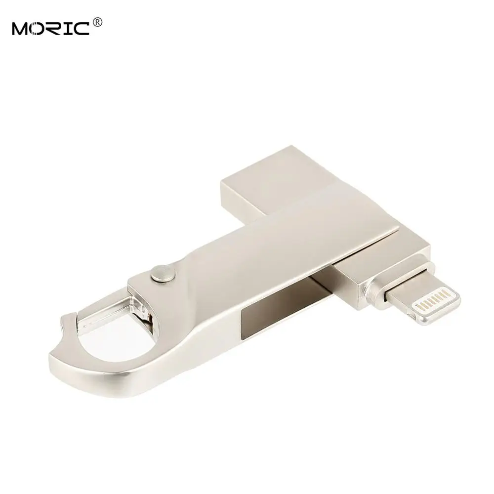 OTG USB флэш накопитель 8GB16G32G64G128G256GB для iPad iPhone 5S/6/6S/7/7plus/8/X/XS/XR 3in1 Флешка карта