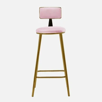 

North Europe Ins Bar Chair Net Red Light Luxury Home Back Chair Modern Simple Fashion Bar Front Desk Stool