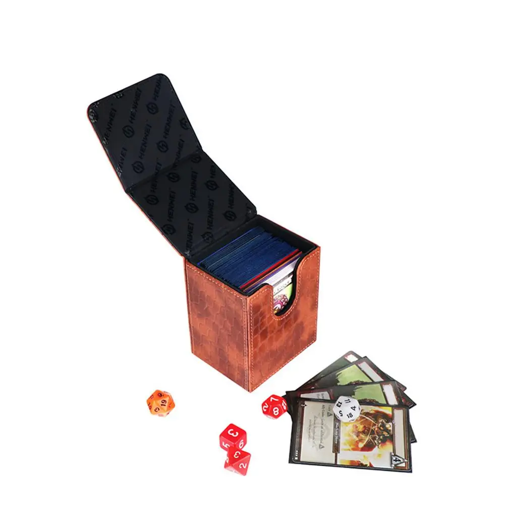 Board Game Card Case PU Leather Magnetic Switch Non-slip PVC Hard Card Storage Box For Board Game Card Collection Best Gift