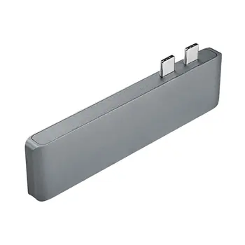

Aluminum dual Type-C Hub Adapter for MacBook with 2 USB 3.0 2 USB 3.1 Secure Digital/TF Card Reader Interface